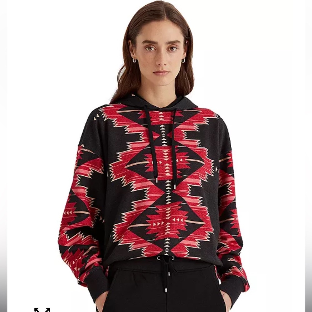 Lauren Ralph Lauren Southwestern Inspired French Terry Hoodie. Size Small.